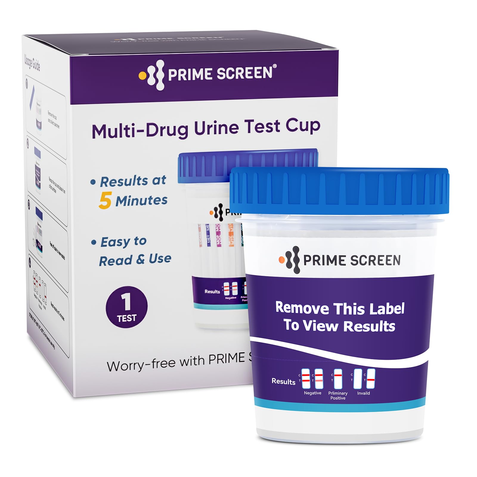 PrimeScreen Drug Test Kits Urine for All Drugs 18 in 1 Drug Test Instant Testing Cocaine, Cannabis THC, OPI, AMP, BAR, BUP, BZO, mAMP, MDMA, MTD, OXY, PCP, TCA, EtG, FTY20, TRA200, K2, KRA