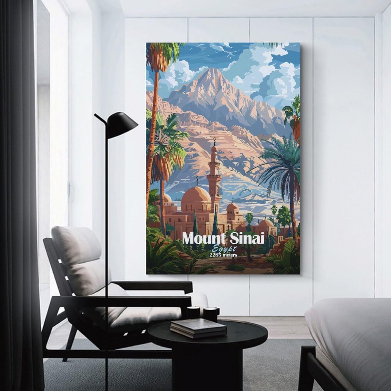 Junmoney Mount Sinai Egypt Decorative Wall Artwork, 08x12inch(20x30cm), for Study, Office Or Focused Interiors, A Smart Decor Choice for Study Walls