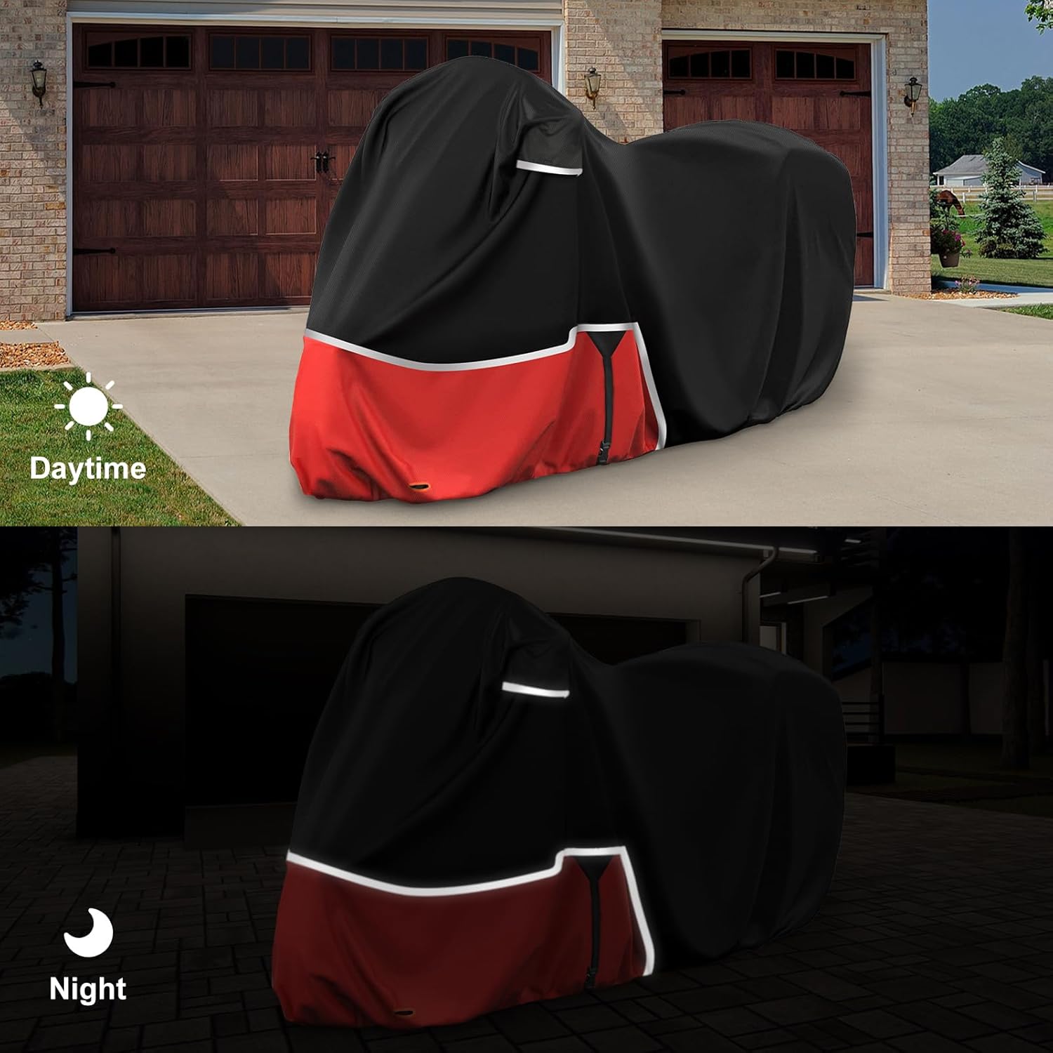 Waterproof Motorcycle Cover Replace for Honda Goldwing with Trunk Models, 420D Oxford Cloth GL1500, GL1800, Valkyrie Interstate Motorcycle Cover for Snow Rain Dust Protection