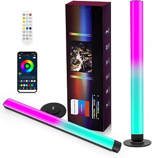 Smart RGB Light Bar, Music Synced RGB Smart Light Bar, 8 Scene Modes and 16 Million Colors LED Light Bar, Smart Light Bar with APP and Remote Control, for Decorating Games, PC, TV and More - 2PCS