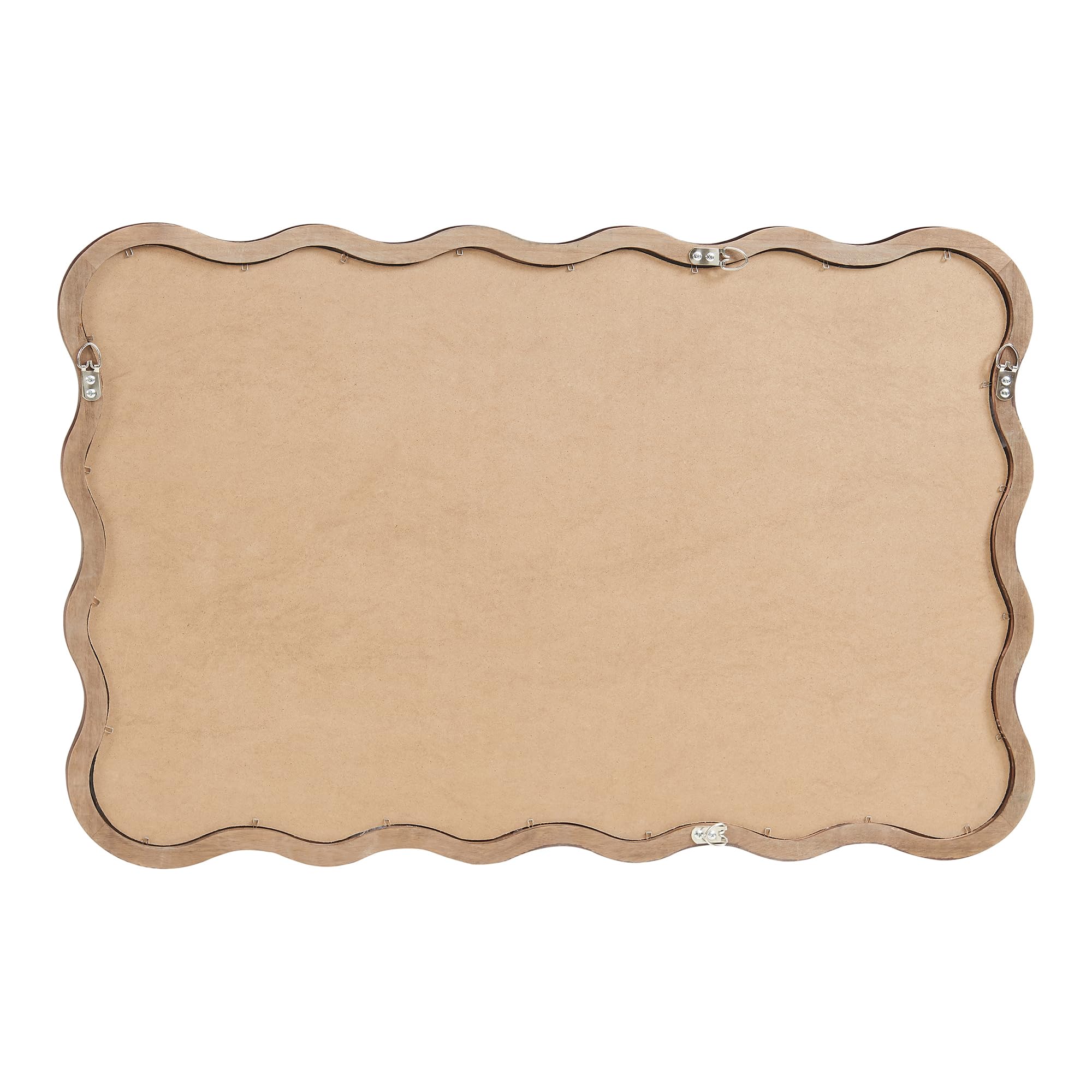 [en.casa] Espejo de Pared Porloskid Espejo Mural con Marco de Madera para Pasillo Salón Dormitorio Decoración Diseño Único Ondulado 90 x 60 cm - Marrón Oscuro