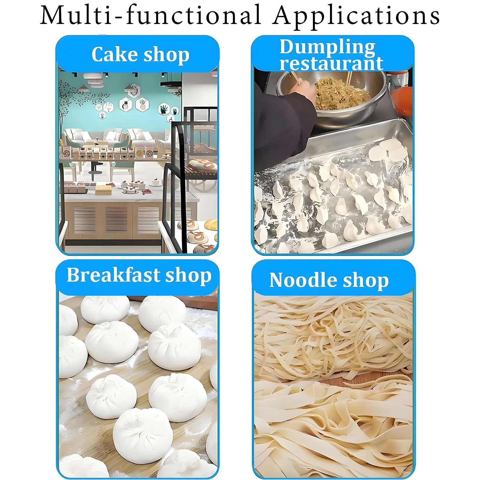 Teigmischer, 5 kg Kapazität, Dual-Rotation Kneten, Timer & Touch-Steuerung, Mehlmixer für Bäckerei, Pizza, Brot & Gebäck, Handelsqualität