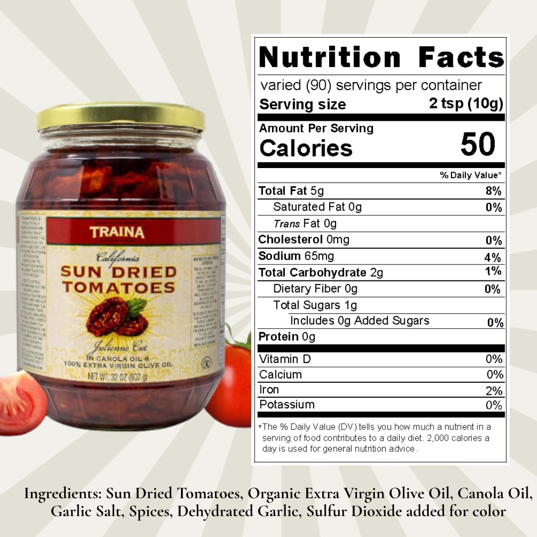 SDT (32 oz, Sun Dried Tomatoes in Oil (32 oz, California Sun Dried Tomato Halves in Oil))