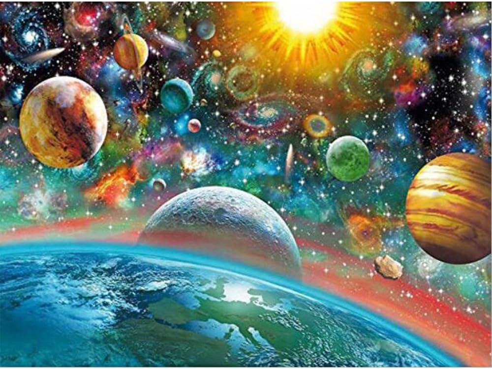MXJSUA DIY 5D Diamond Painting Kits Full Round Drill Diamond Painting Arts Kits for Adults Gem Arts Painting Kits Crystal Rhinestone Pictures Arts Craft for Home Wall Decor Universe 30x40cm