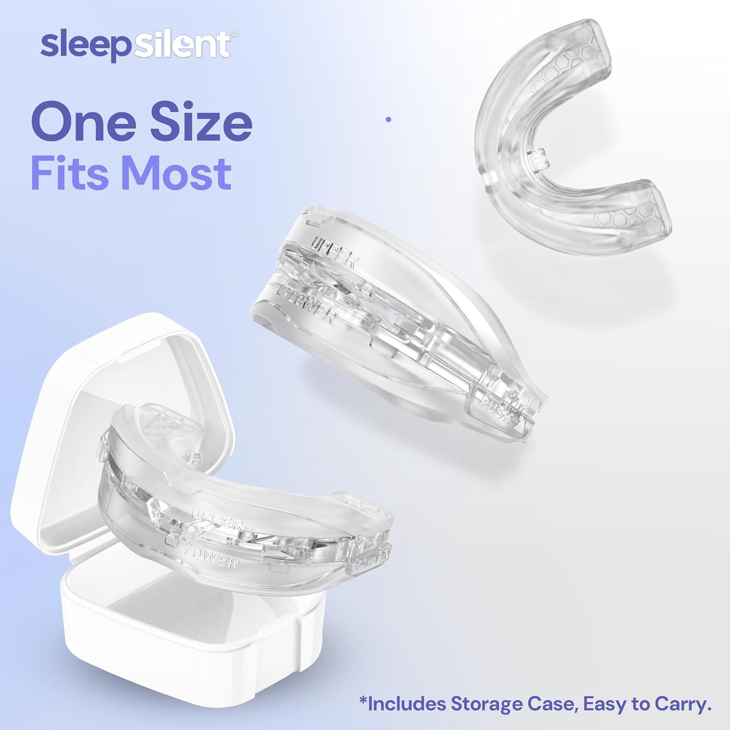 Anti Snoring Mouthguard – Adjustable Comfort Boil and Bite Mouth Guard for Snoring Support – Heat Moldable Design with Storage Case and Instructions for Easy Use