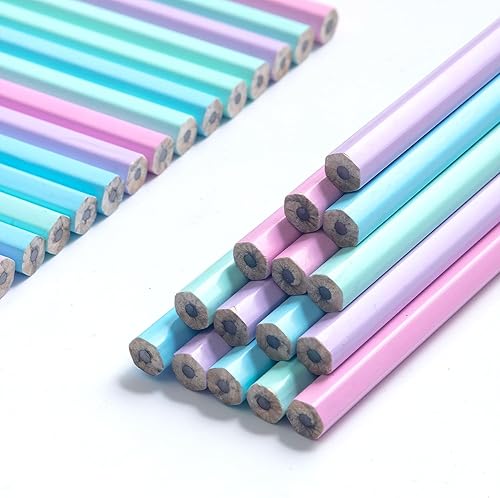 Miniatura 6 de M&G 30 lápices hexagonales de colores para niños, lápices multicolor HB sin afilar, lápices de madera de grafito con escritura suave para la