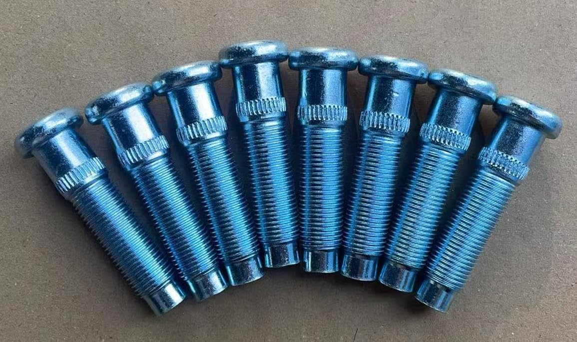 Photo 1 of 8PCS 9/16-18 Serrated Wheel Stud Lug Bolts 610-381 15.75mm Knurl 63mm UHL Length Replacement for 1994-1999 Dodge Ram 3500 4000 Front