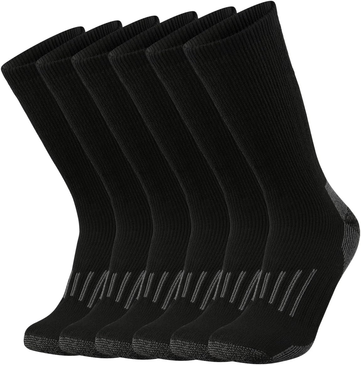 Sox Town Men’s 6 Pairs of Combed Cotton Cushioned Sole Performance Athletic Crew Socks