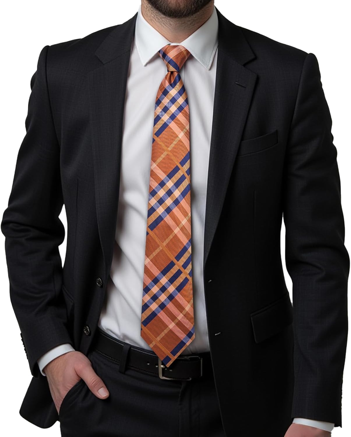 Hi-Tie 63" 70" Ties for Men Silk Extra Long Mens Ties Set and Pocket Square Cufflinks Paisley Necktie Business Wedding - Image 3