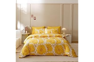 Soft and Cozy Yellow Flower Cal King Comforter Sets