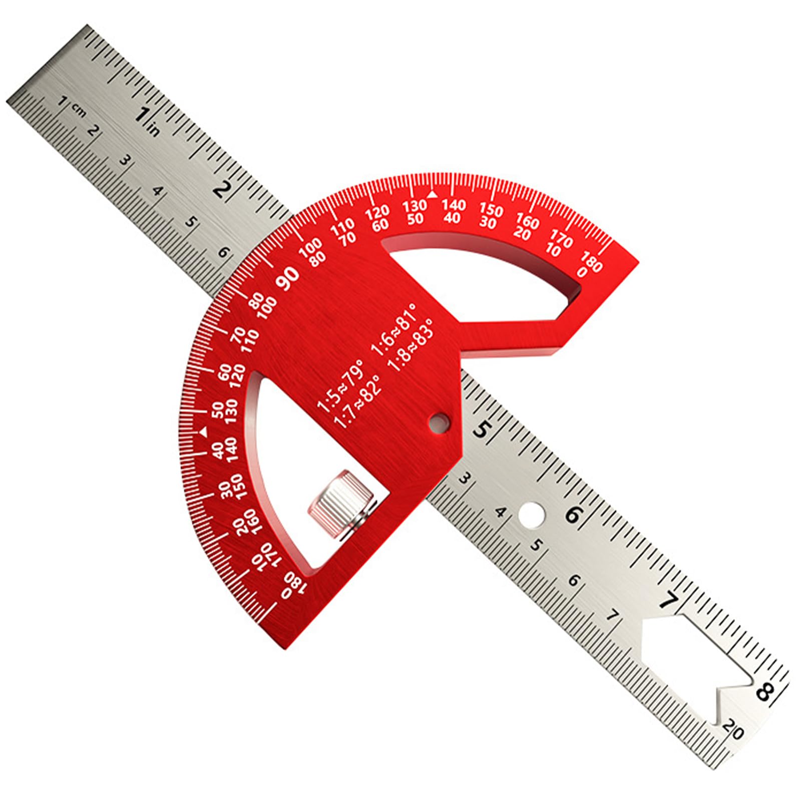 Msioytog Purpose Aluminum Goniometer Tool 8/12 Inch Preferences For Corner Calculation And Straight Border Measurement Multiple Scale Measuring Woodworking