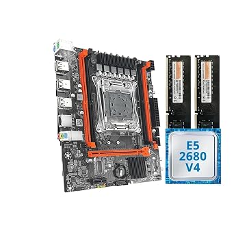 طقم اللوحة الأم للألعاب X99 مع XeoEE5 2680 V4 وDDR4 8Gx2 2133MHz ثنائي القناة ECC RA-M M.2 NVME لأجهزة الكمبيوتر المكتبية واللوحة الأم + وحدة المعالجة المركزية