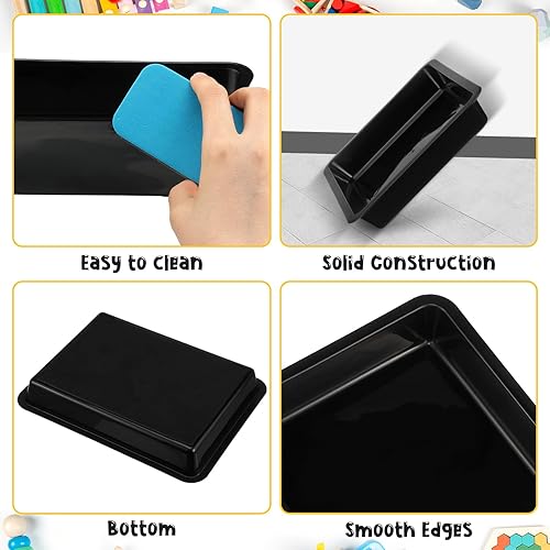 Miniatura 9 de Maitys 24 bandejas de plástico para arte, apilables, poco profundas, bandeja de almacenamiento para manualidades, bandeja organizadora para servir