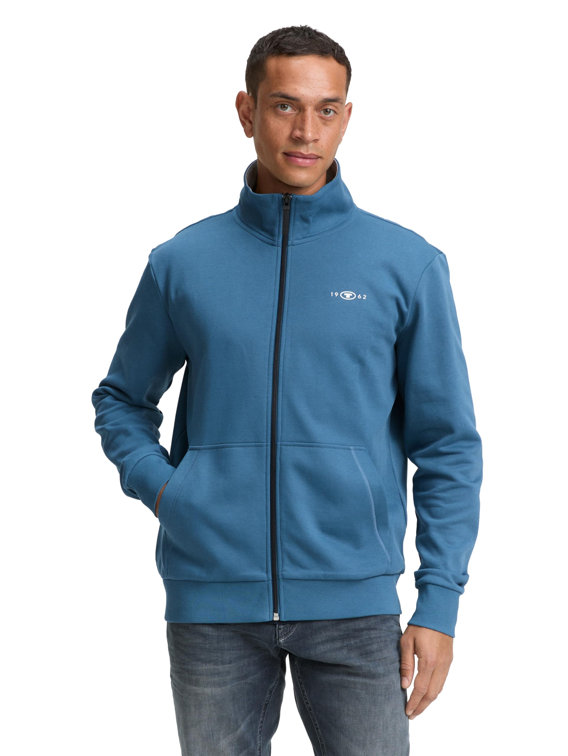 Tom Tailor Herren Sweatjacke mit Stehkragen