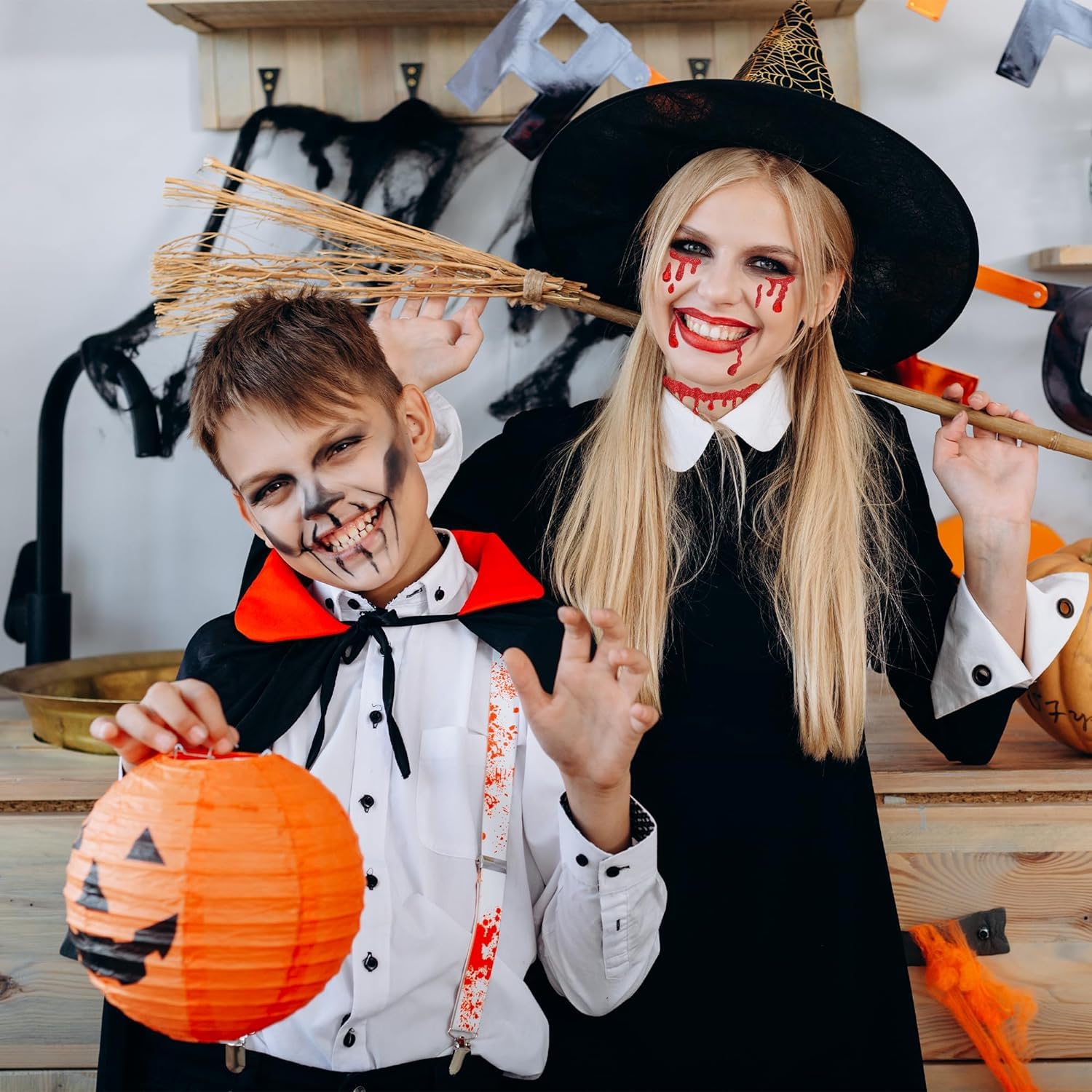 Trucco Tatuaggi Temporanei Halloween Viso: Trucco Halloween Donna Atuaggi Viso Dia de Los Muertos Catrin Adesivi Viso Halloween Make Up Halloween Truccabimbi Trucco Teschio Tattoo Sticker Halloween