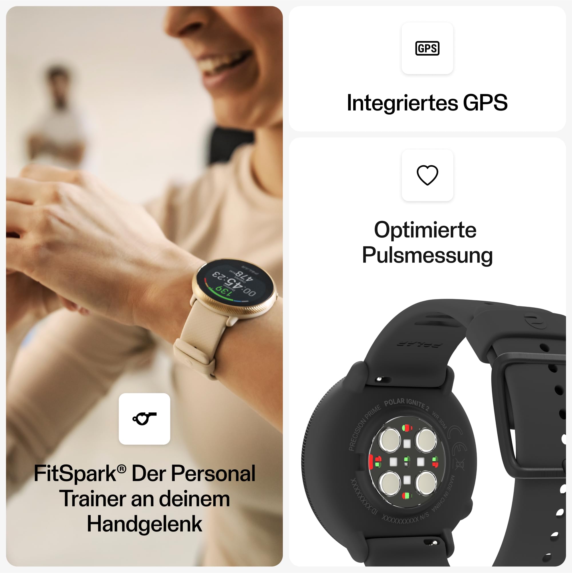 Polar Ignite 2 - GPS Fitness-Smartwatch - Pulsmessung am Handgelenk - Personalisierte Trainingsanleitungen, Erholungs- und Schlaftracking - Wetter, Smartwatch-Funktionen