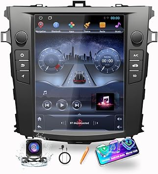 for Toyota Corolla 2009-2013 AUTO AC Octa Core 4G+64G Tesla Style Car CarPlay Android Auto Navigation Stereo GPS Radio Camera 10.4" IPS Touchscreen Headunit Tablet Pad Media Player, if Applicable