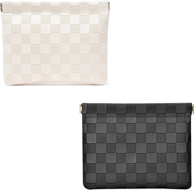 Necessaire de bolso HIGH FIT em couro sintético, fechamento magnético, preta e branca, 20,07 x 0,51 x 13,97 cm, 1 unidade