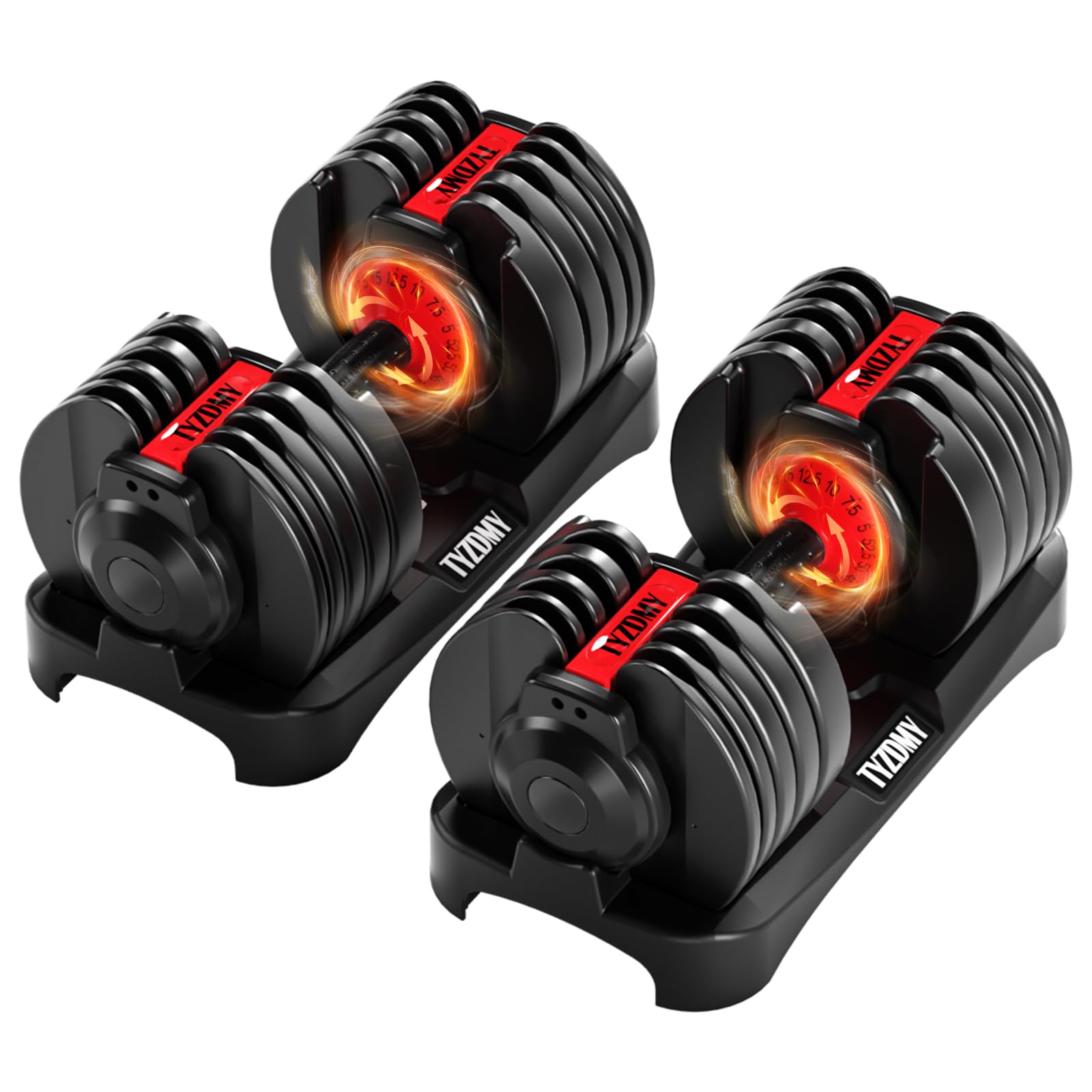 Adjustable Dumbbells Set of 2-Free Weights Dumbbells Set-Adjustable Dumbbell Set-52.5 lbs pair 105 lbs-15 in 1-for Men/Women Gym Equipment for Home Strength Training Equipment