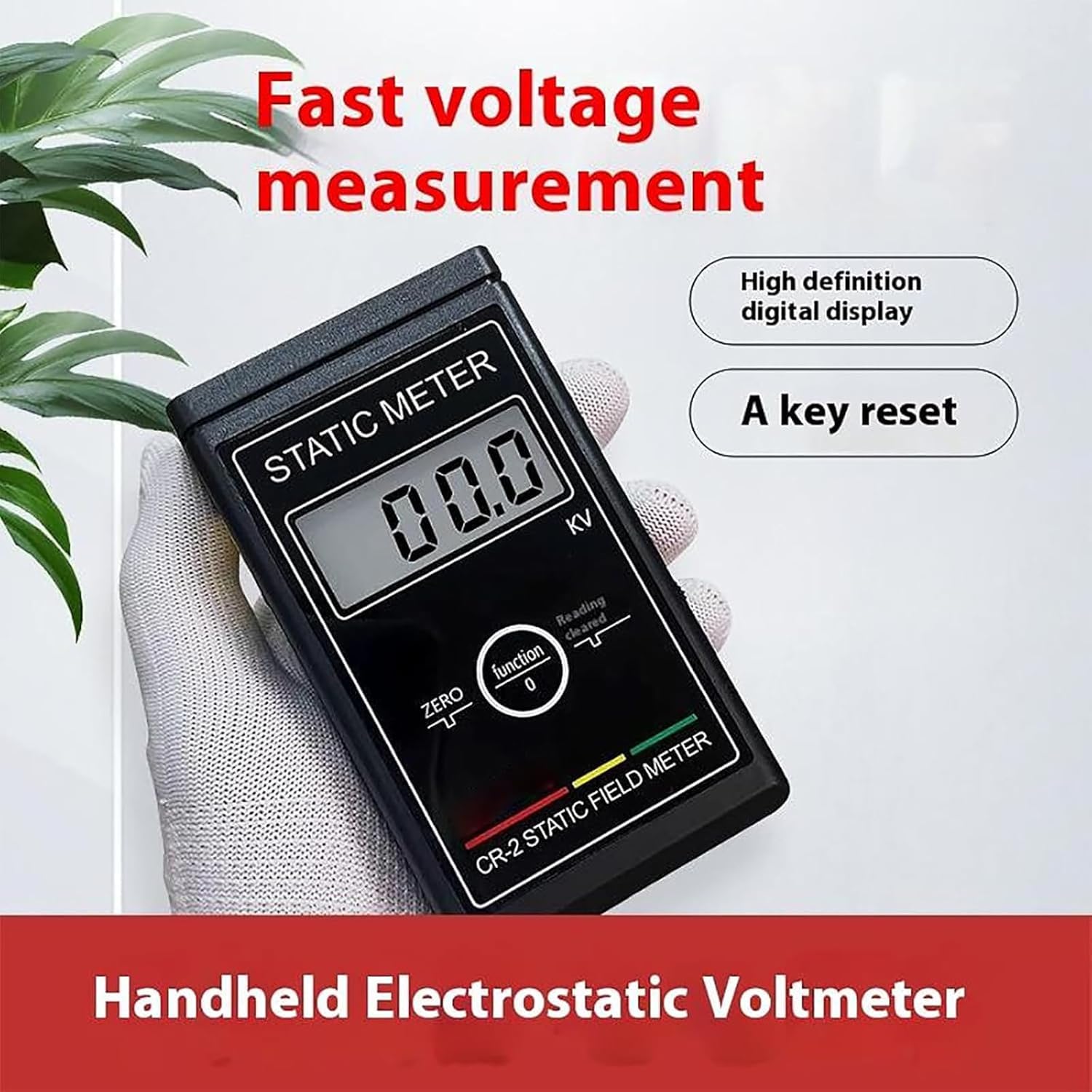 Medidor De Campo Electrostático, Probador Electrostático Portátil De 0–50 Kv con Pantalla LCD, Frecuencia De Aproximadamente 3 Veces/s, Probador Estático, Probador De Equilibrio Iónico para