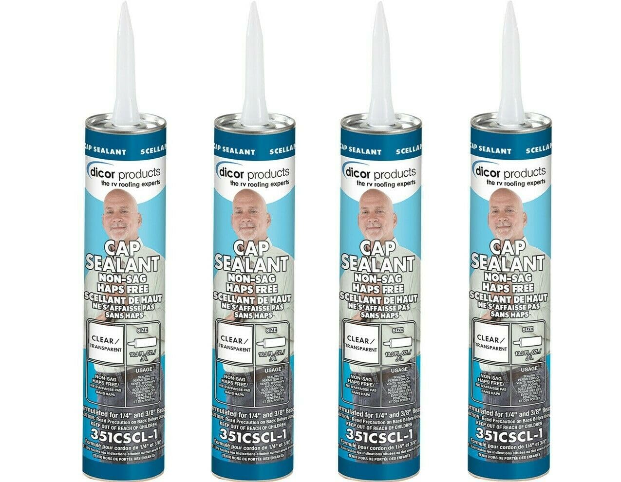 DICOR 351CSCL-1 Clear Cap SEALANT 10.1 OZ (4)