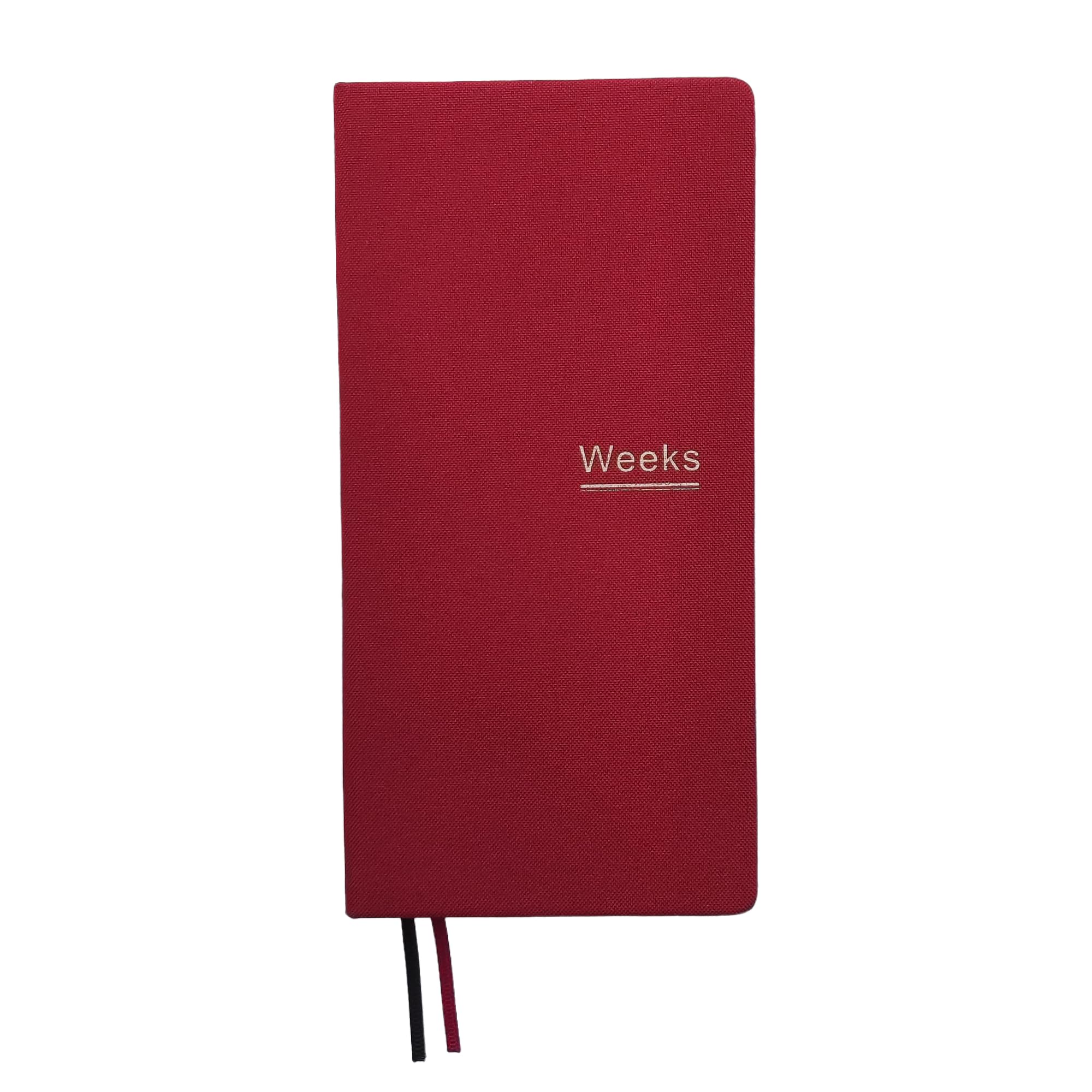 Undated Weekly Planner Notebook Pocket Organizer Appointment Book Journal Notebook A6 Week Plan Notepad (Red)
