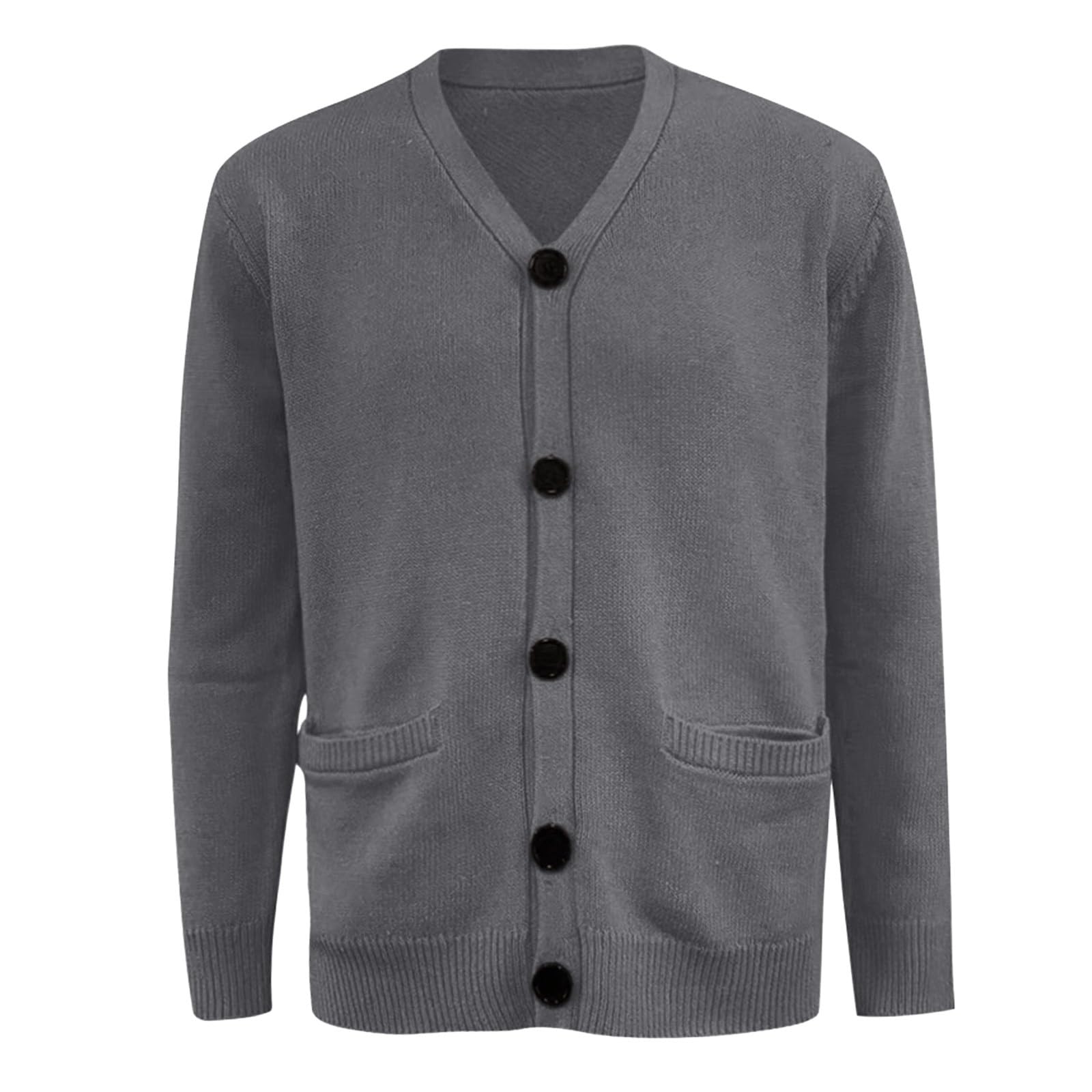 Cardigan en tricot pour homme - Manches longues - Léger et fin - Veste bomber - Respirante - Cardigan d'été - Boutonnière - Veste de transition tricotée