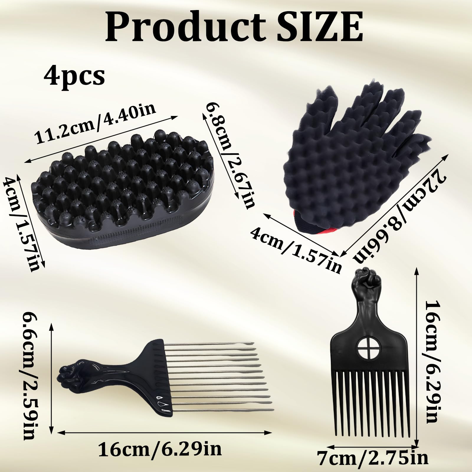 4 Pack Hair Sponge, Afro Sponge for Curls and Twists,Curl Sponges, Styling Tool for Natural Hair Men and Women - Image 2
