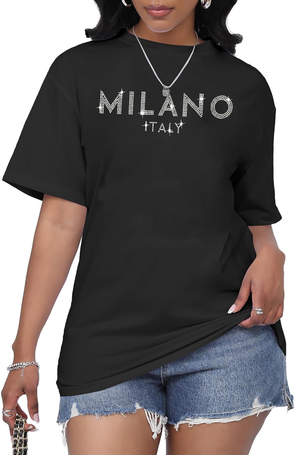 Hilinker Women's Oversized T Shirt Graphic Tees Short Sleeve Shirts Summer Casual Loose Tops