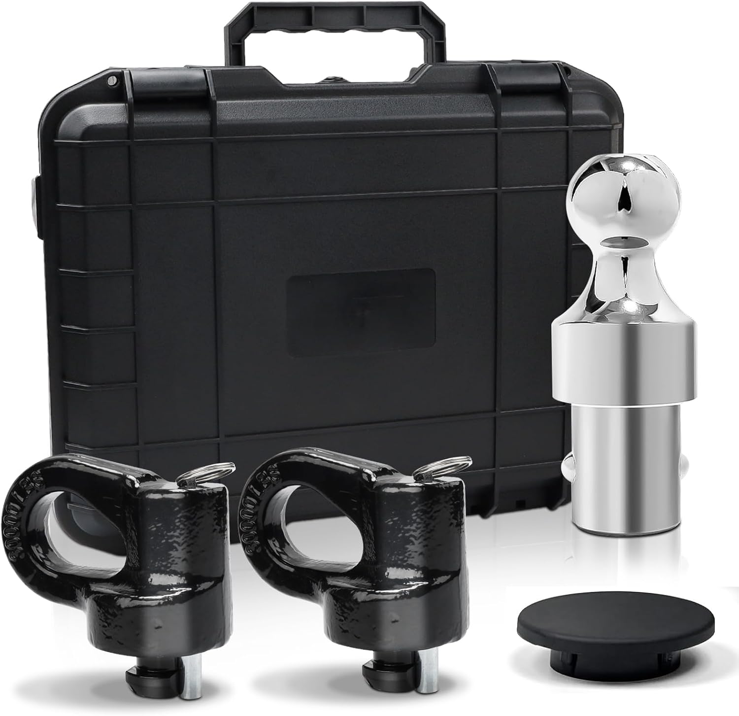 Gooseneck Hitch Ball Kit - 60618 Puck System with 2-5/16-Inch Ball and 2 Gooseneck Safety Chain Anchors Fits for 2013-2024 Dodge RAM 2500 3500 Trucks, 38000 lbs GTW