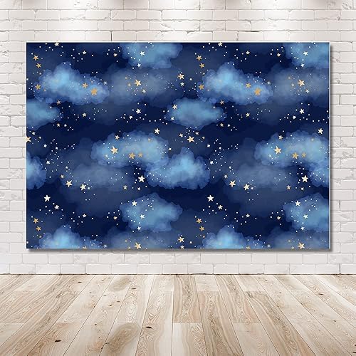Miniatura 6 de MEHOFOTO Fondo de estudio fotográfico de cielo azul oscuro, nube, accesorios de fondo para niños, cumpleaños, príncipe, baby shower, decoración de
