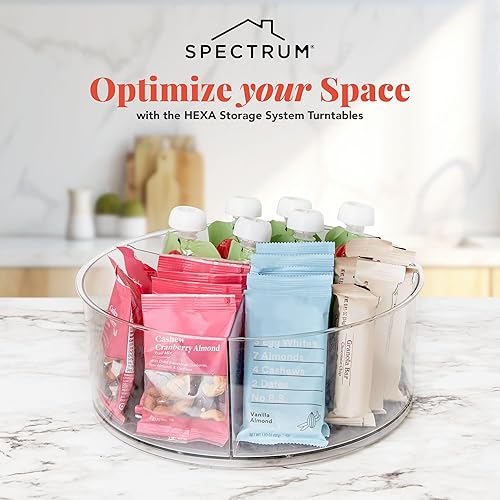 Miniatura 9 de Spectrum Hexa Lazy Susan - Bandeja giratoria de almacenamiento para refrigerador, despensa, gabinete, mesa y organización de estantesperfecta para