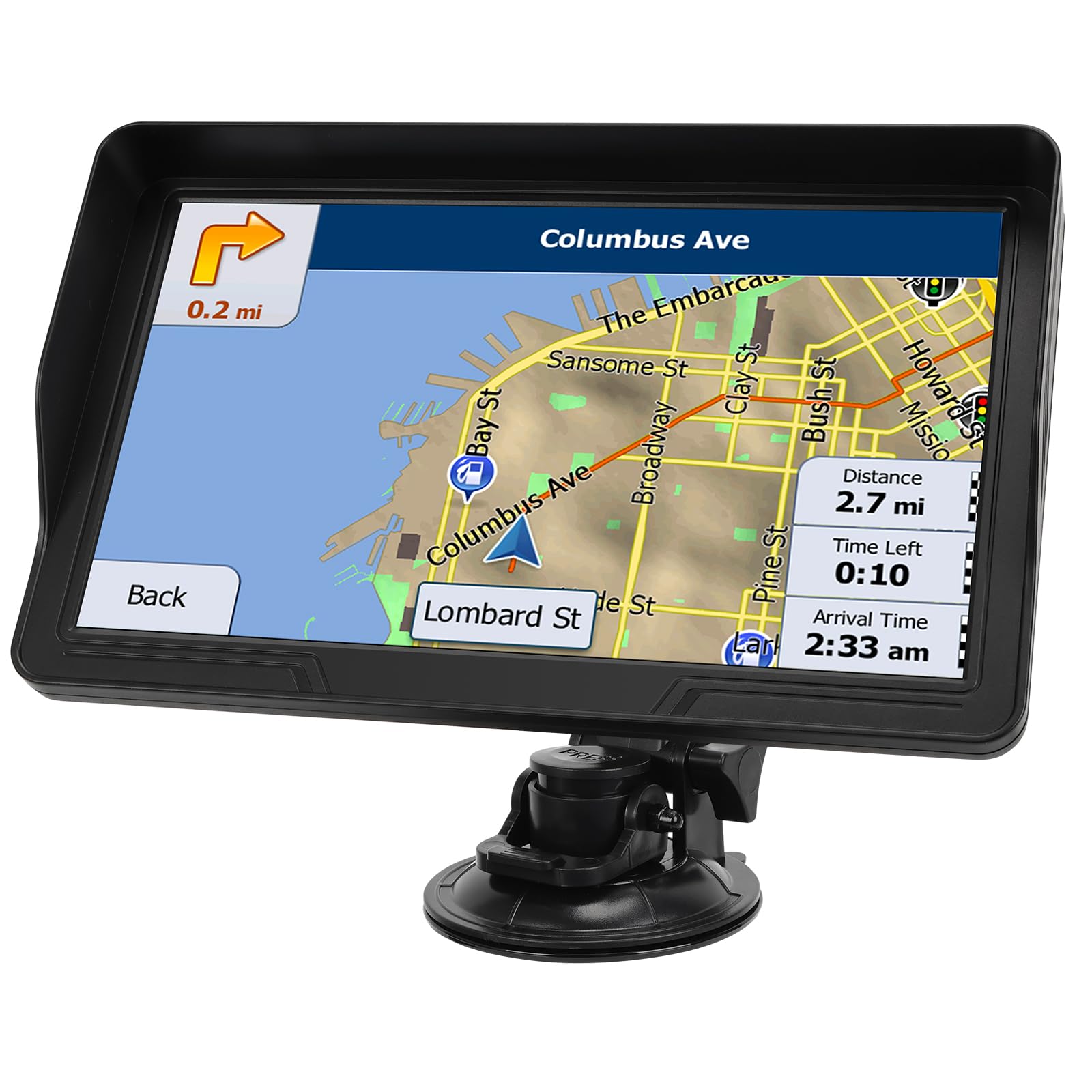 9'' GPS Navigator for Car Truck RV - Touchscreen Navigation System with Sun Visor, 2025 North America Maps Free Lifetime Updates, Voice Guidance, Speed Alert, GPS Navigation for All Vehicles