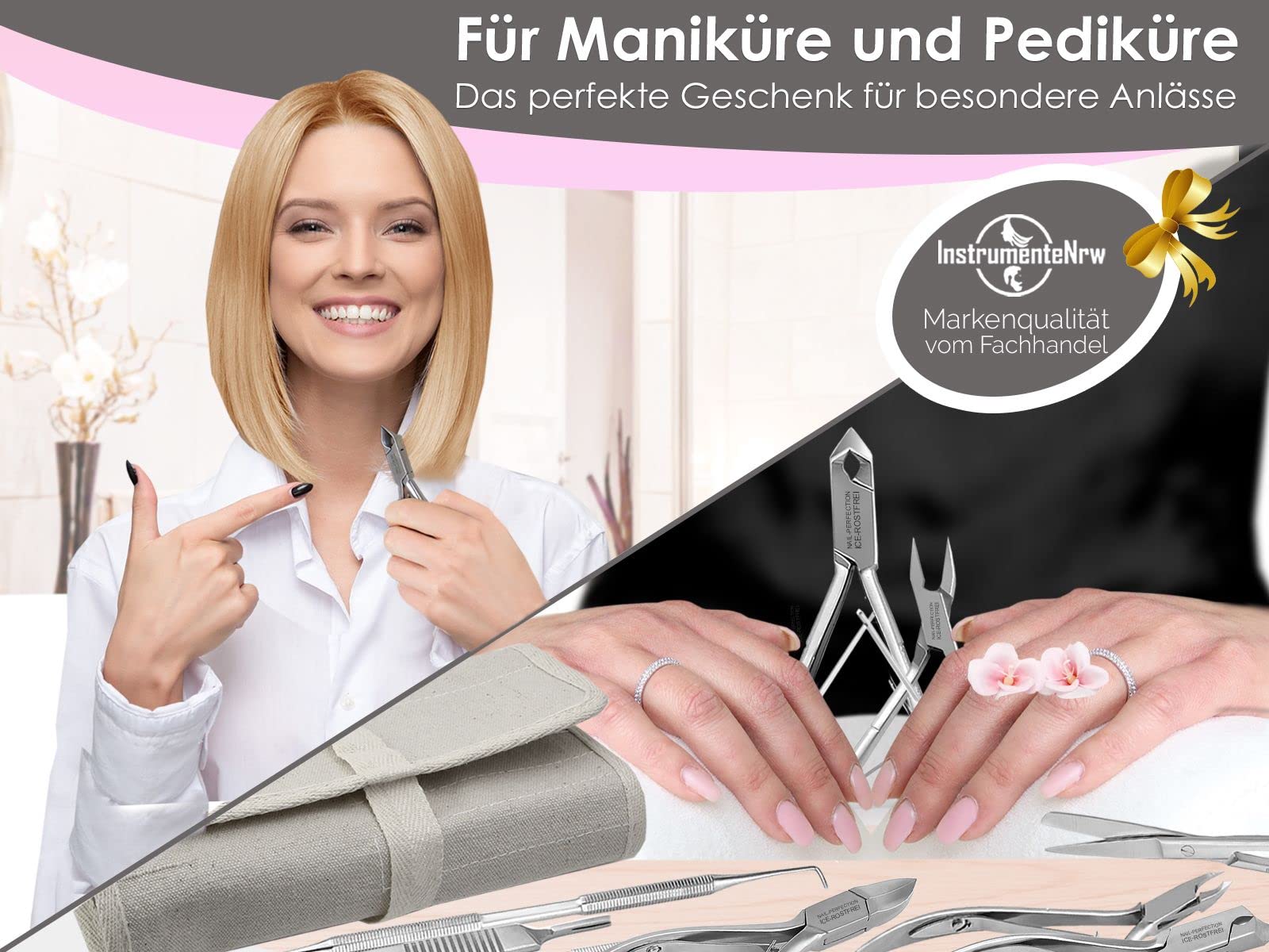 Fußpflege-Instrumente Set 23-Teilig inklusive 5 Nagelzangen