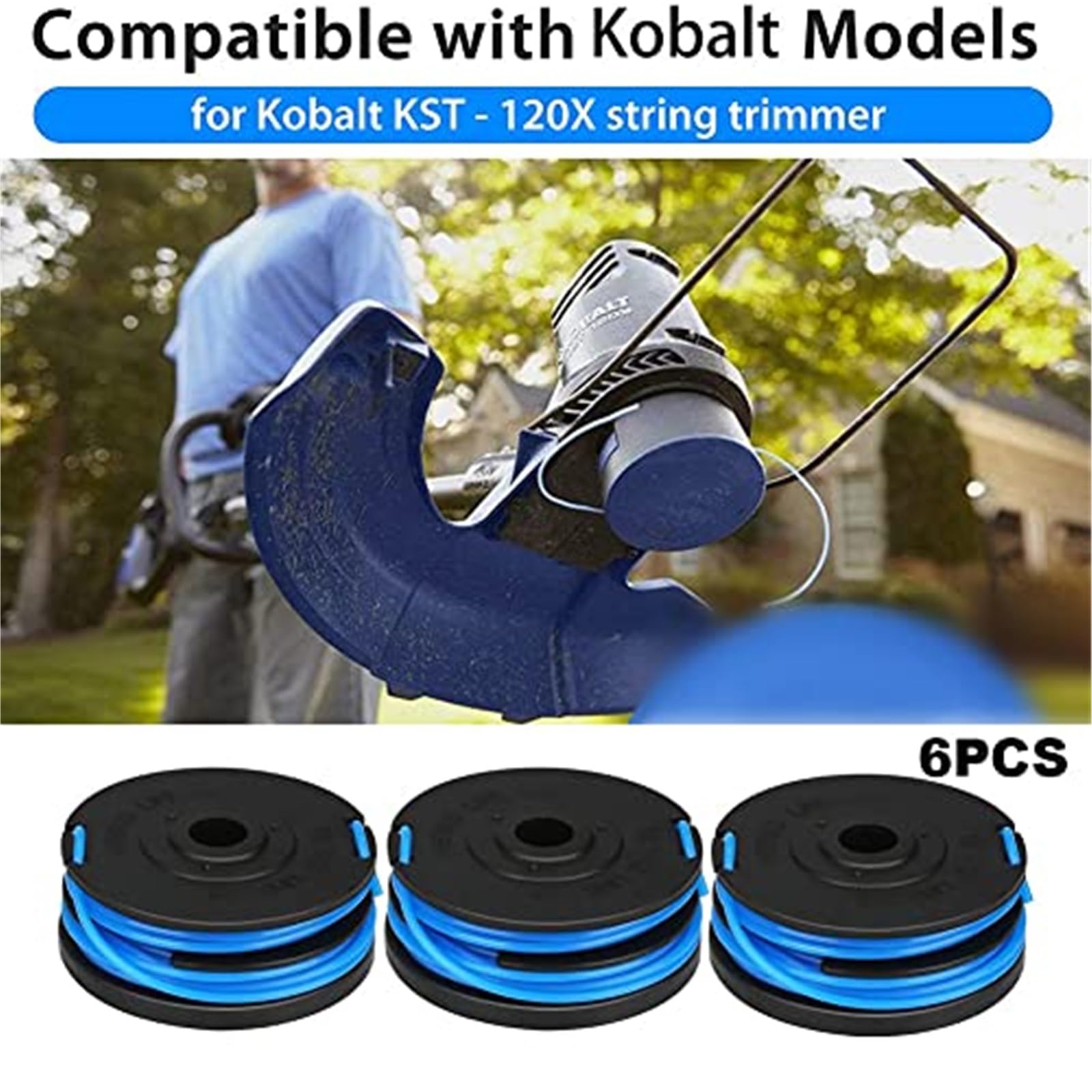 KST-120X Ersatz-Fadenspulen (8er Pack) – Für Kobalt Rasentrimmer KST 120X-06, 0,065 Zoll, 6 M