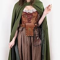 Vista 5 de Riñonera para cinturón, riñonera medieval, vintage, de cuero, funda para teléfono celular, funda para cinturón, bolsillo, casual, senderismo