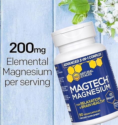 Miniatura 6 de NATURAL STACKS MagTech Cápsulas de magnesio + Magtech Drink Mix Bundle - Apoya la relajación y la salud cerebral* - 50 porciones totales