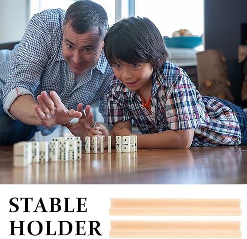 Miniatura 4 de 4 bandejas de dominó de madera y bases del alfabeto, soportes de madera para tarjetas de juego y exhibición de letras