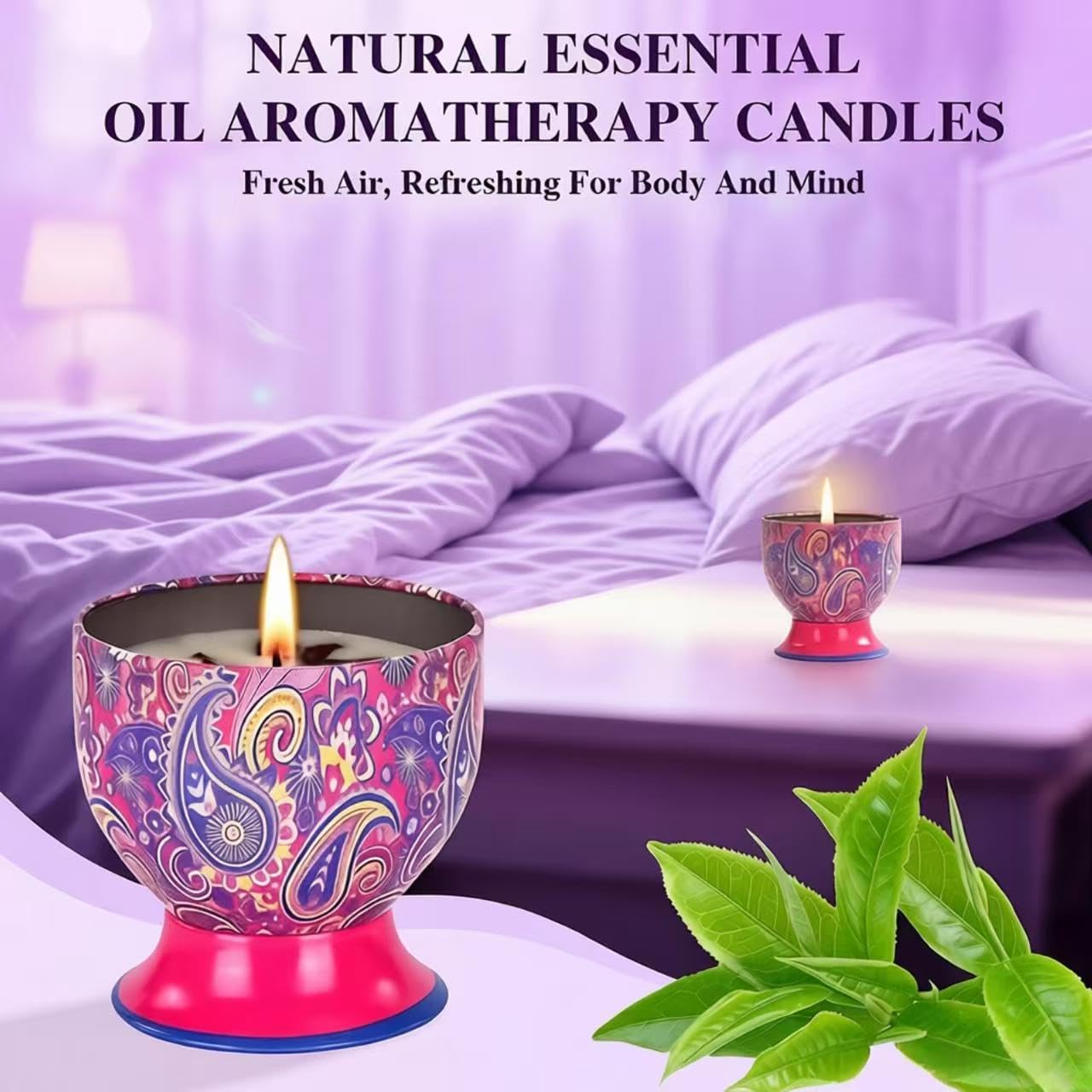 Set regalo di 4 candele profumate,candela per aromaterapia,candela per aromaterapia atossica,candela da viaggio portatile in cera di soia naturale,regali di compleanno,regali per donne/uomini