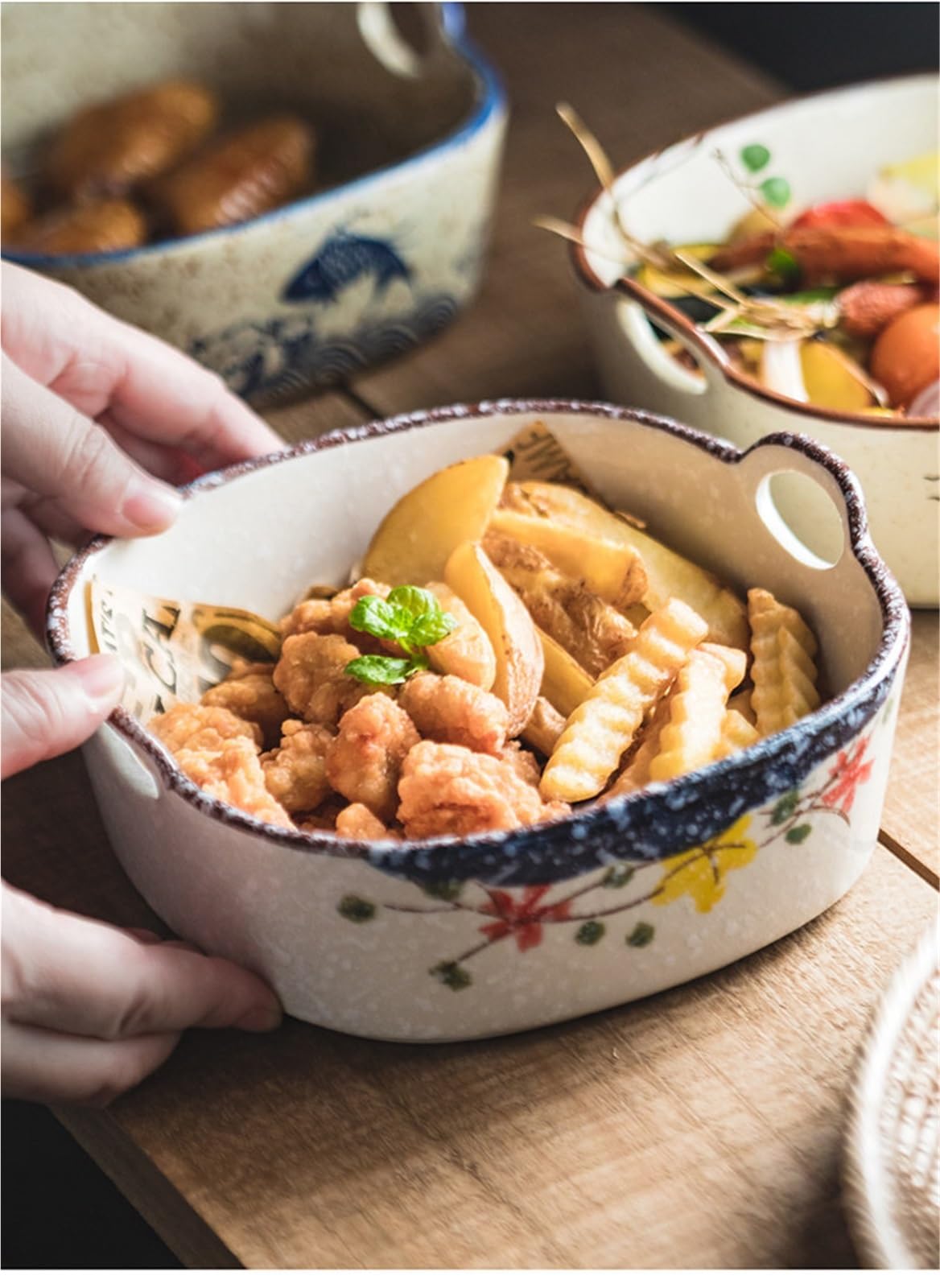 Keramik-Backform mit Fischmuster for Heißluftfritteusen Nudeln