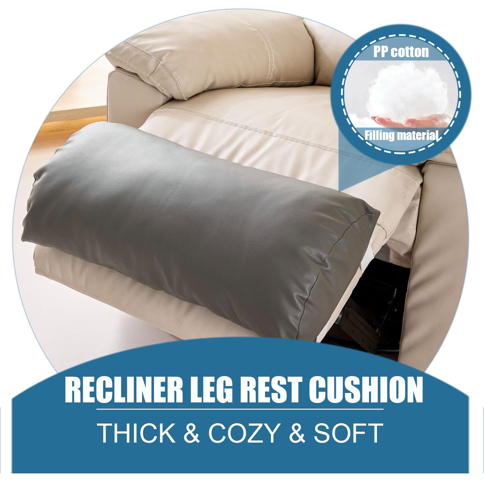 58 x 25 x 10cm Liegestuhl Kissen Sofa Fußstütze Kissen, Halbmond Nackenrolle Kissen mit Bezug & Gummiband,für Kopf/Nacken/Taille/Bein/Füße (Grey,3Pcs 25×58cm)