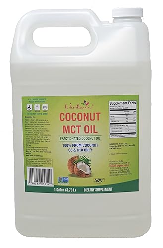 Organic Verdana MCT aceite de coco 1galón100 de Cocoy sin aceite de palmaPrimera calidadPuro MCT verdadero con solo C8de alimentos y C10 No C12