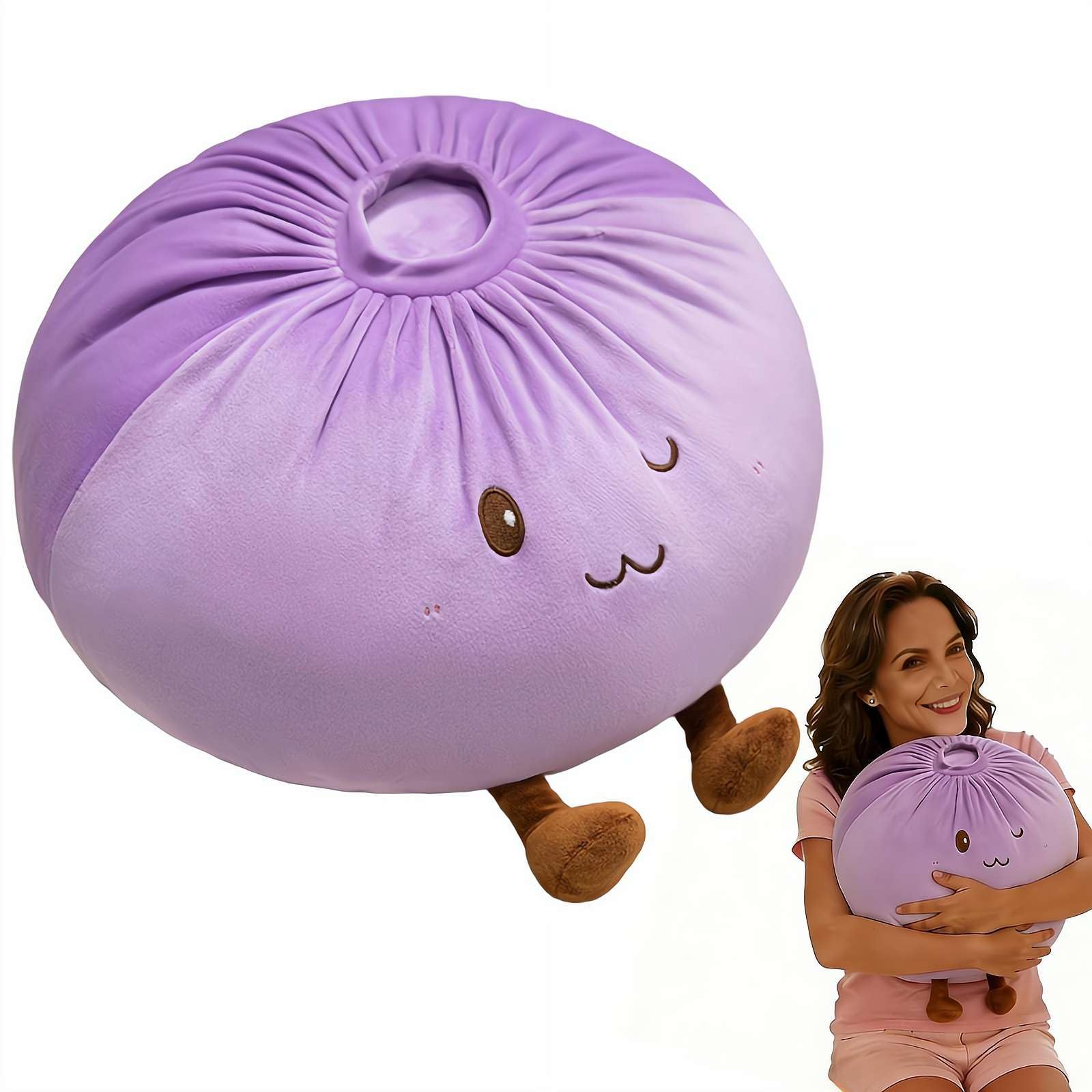 Dumpling Plush Pillow with Legs, Funny Food Dumplings Stuffed Animal Plushies Toys, Comfort Dumpling Plushie Cushion Decor Soft Hugging Gifts for Kids
