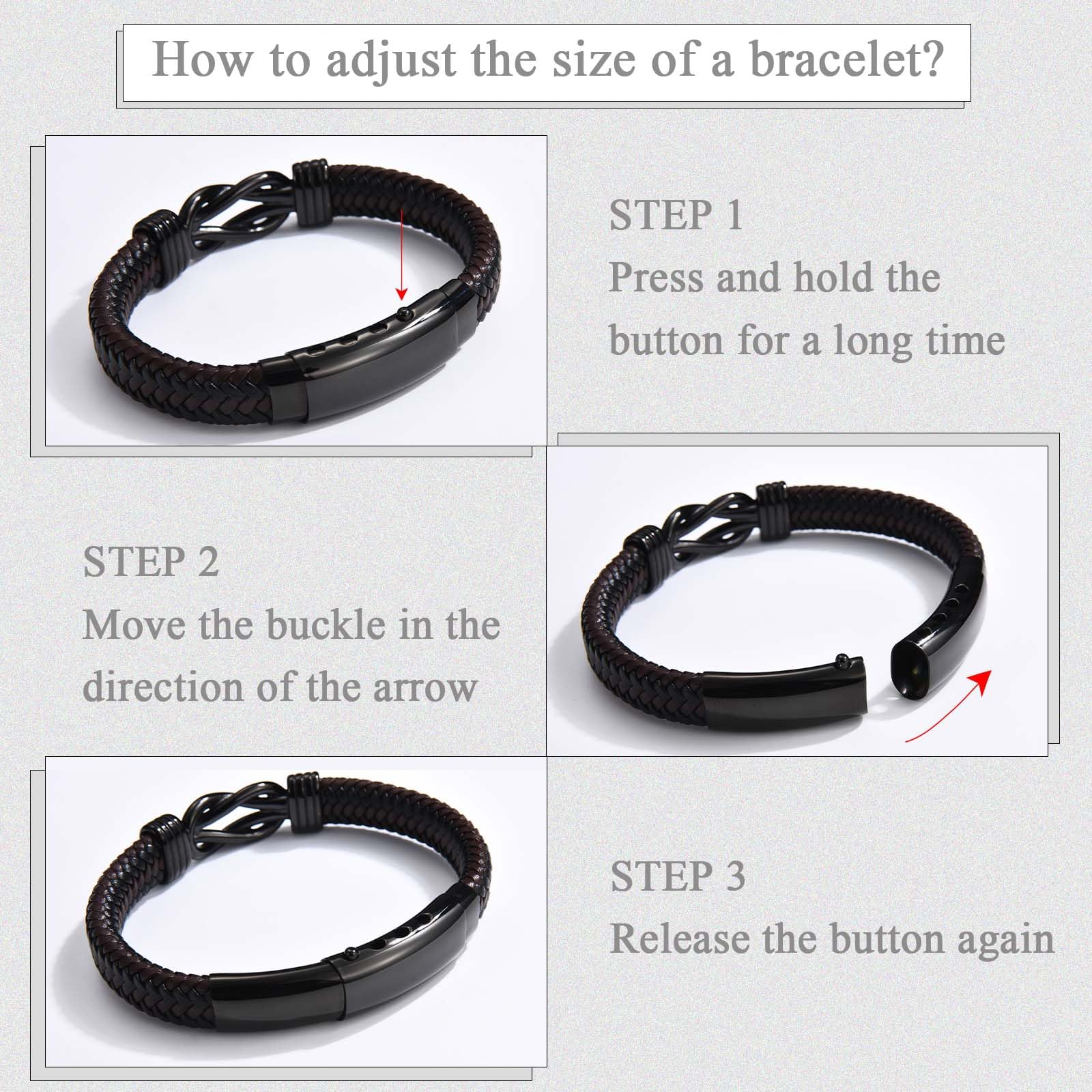 EFVISD Infinity Leather Bracelet for Men Him Boys, Engraved Love You Son Grandson Nephew Brother Dad Husband Uncle Christmas Valentines Fathers Birthday Easter Graduation Gifts
