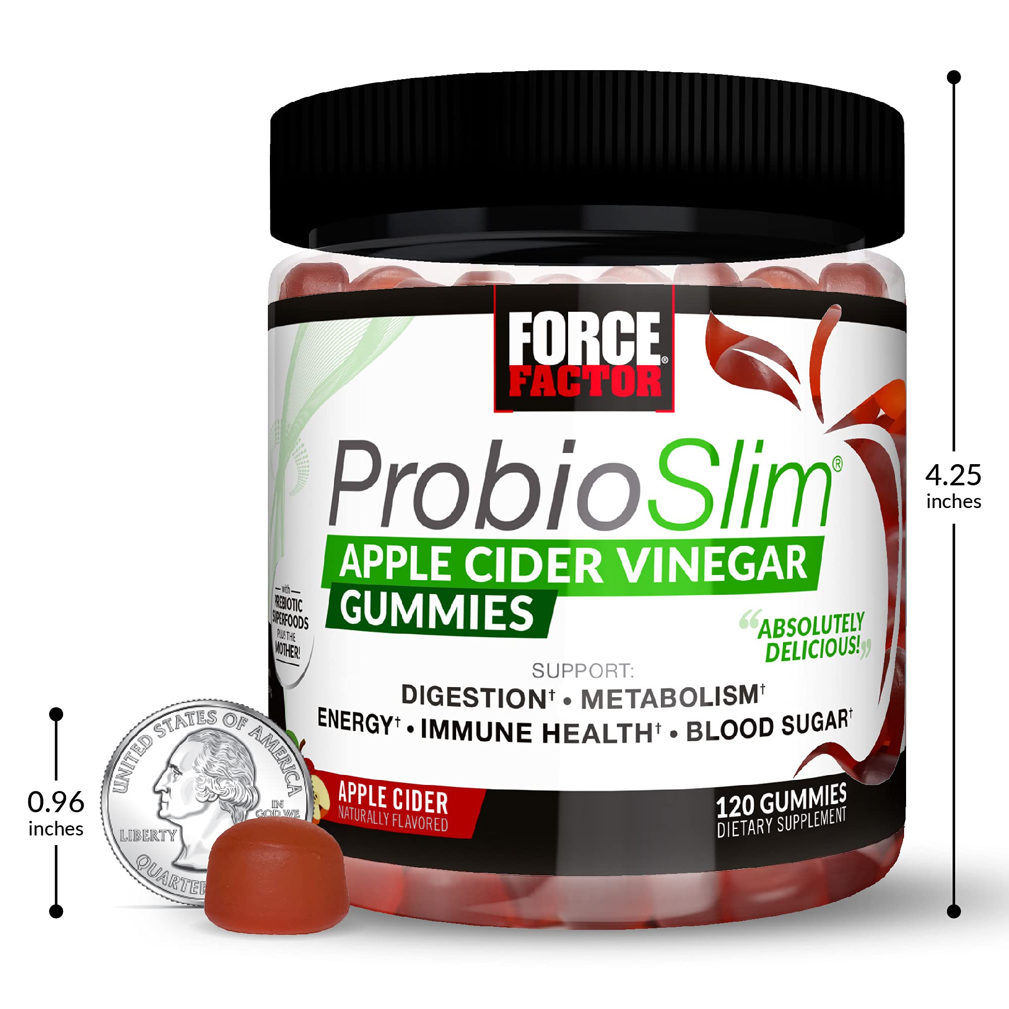 ProbioSlim Apple Cider Vinegar Gummies with Organic Apple Cider Vinegar