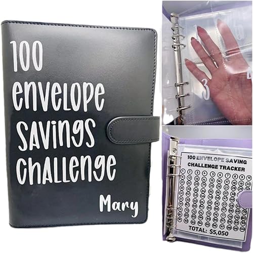 Miniatura 5 de 5050 sobres desafío de ahorro de dinero, mini carpeta desafío de ahorro, carpeta de desafío de ahorro de dinero, libro de desafíos de ahorro con