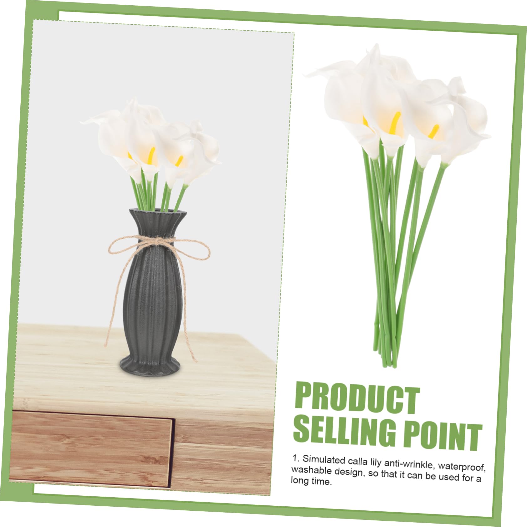 Abaodam Künstliche Calla Lilien Weiß aus PU 10 Stück für Hochzeit