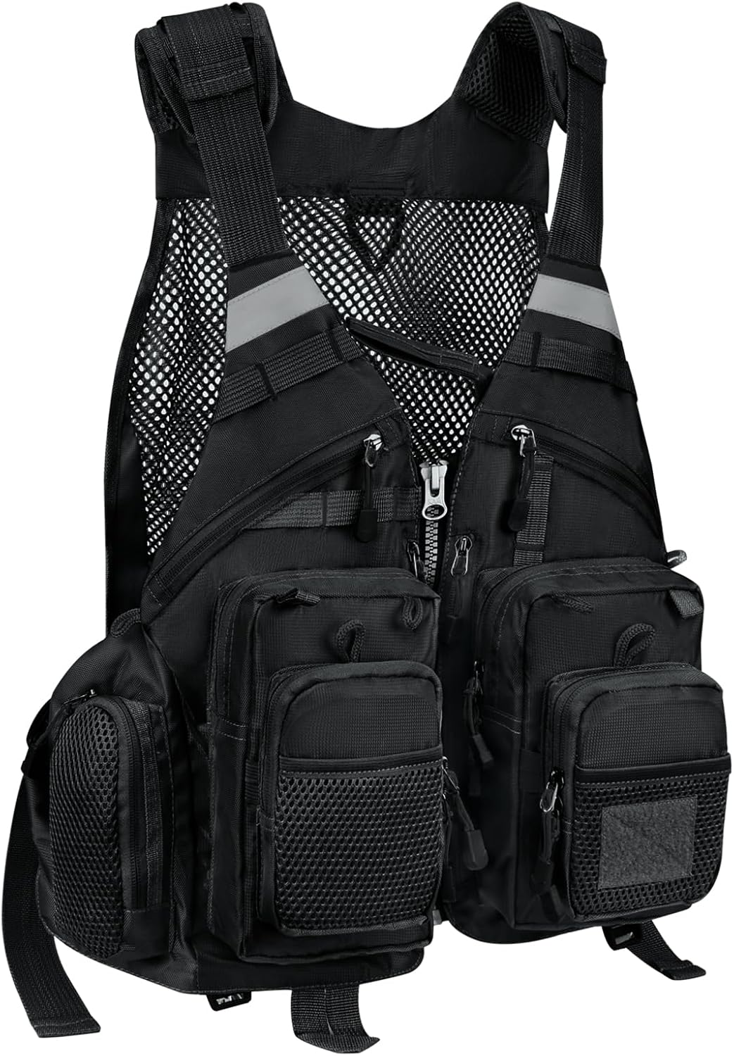 Gonex Fly Fishing Vest for Men Women, Comfortable Adjustable Fishing Vest with Multi-Pockets Reflective Stripes - Image 7