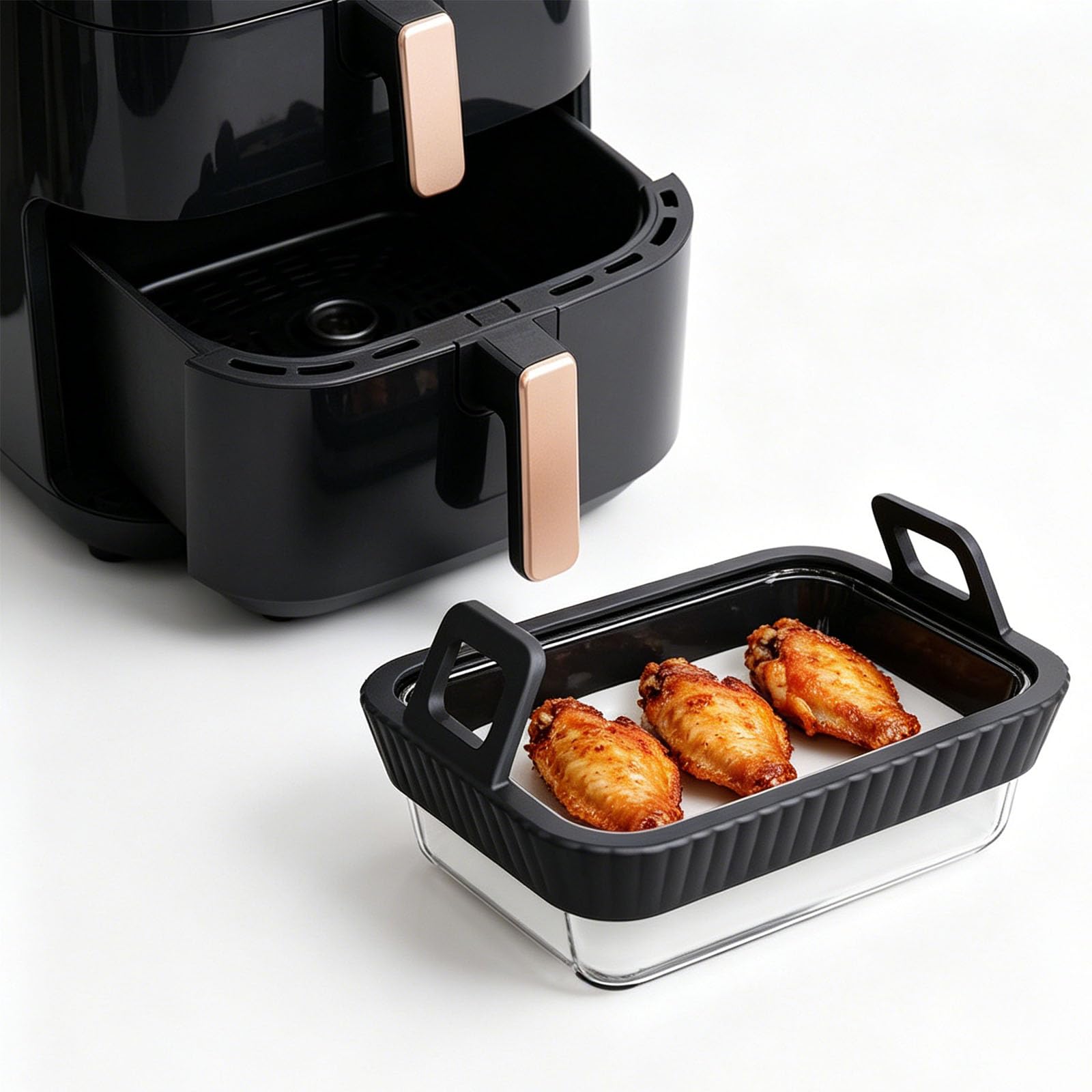 de Cuisson de Plateau d ' Insertion de Panier de poêle à air en Verre incassable avec Une Texture Lisse pour Un équipement de Cuisine Propre et Pratique