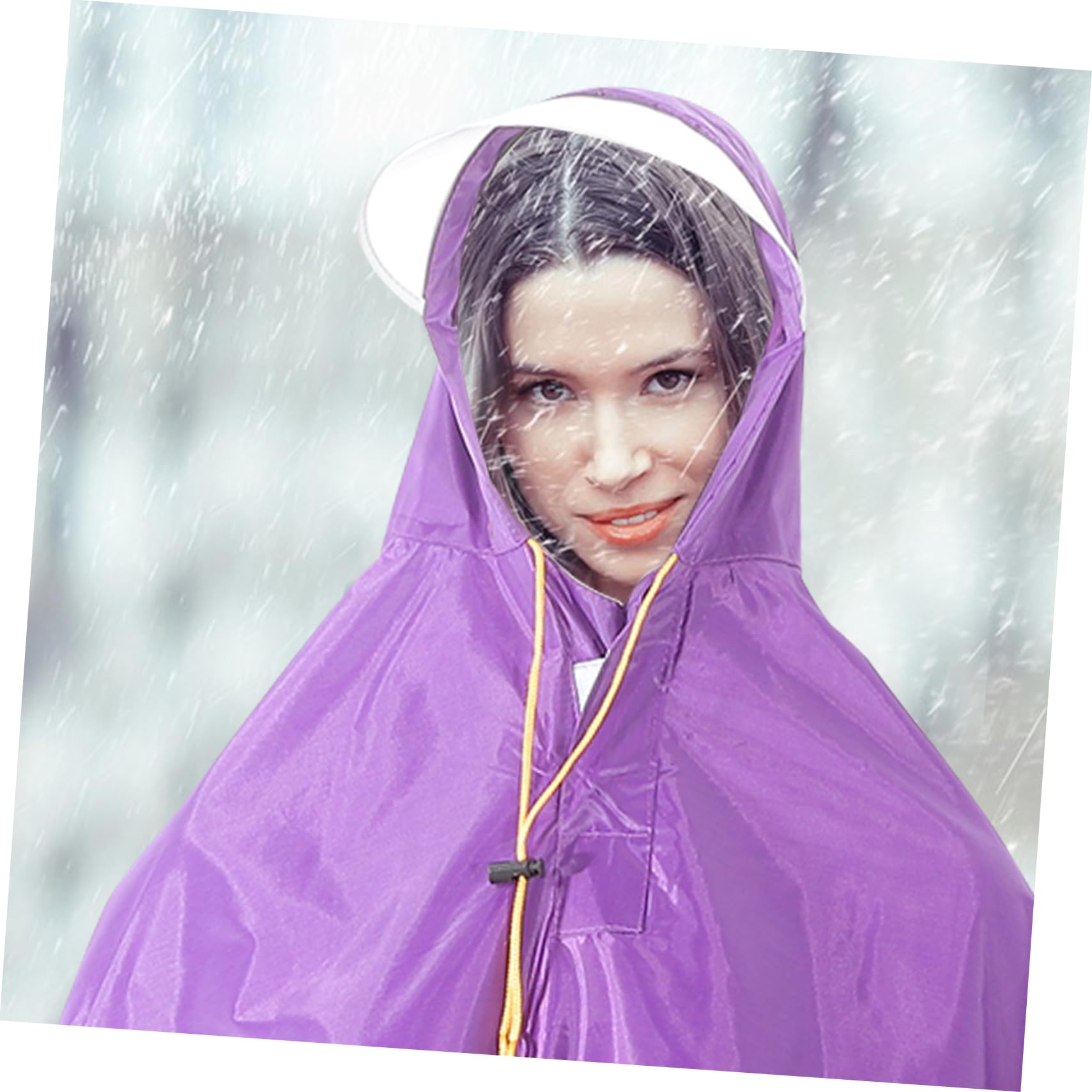 Garneck Antipioggia per Bici e Scooter Poncho Cappuccio Antivento Oxford Pvc Design Unisex Unica Leggero e Portatile
